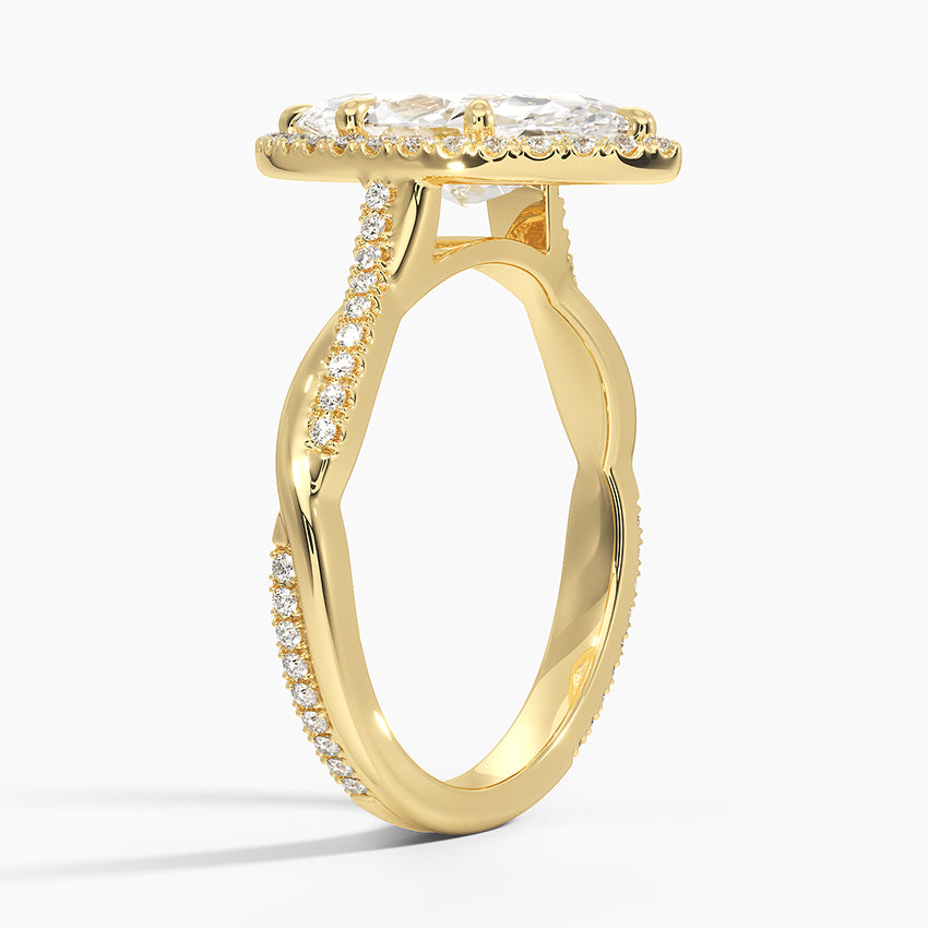Petite Twisted Vine Halo Diamond Ring (1/4 ct. tw.) - Marquise Center Stone