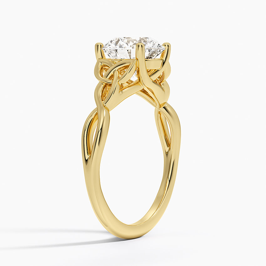 Celtic Love Knot Ring - Round Center Stone