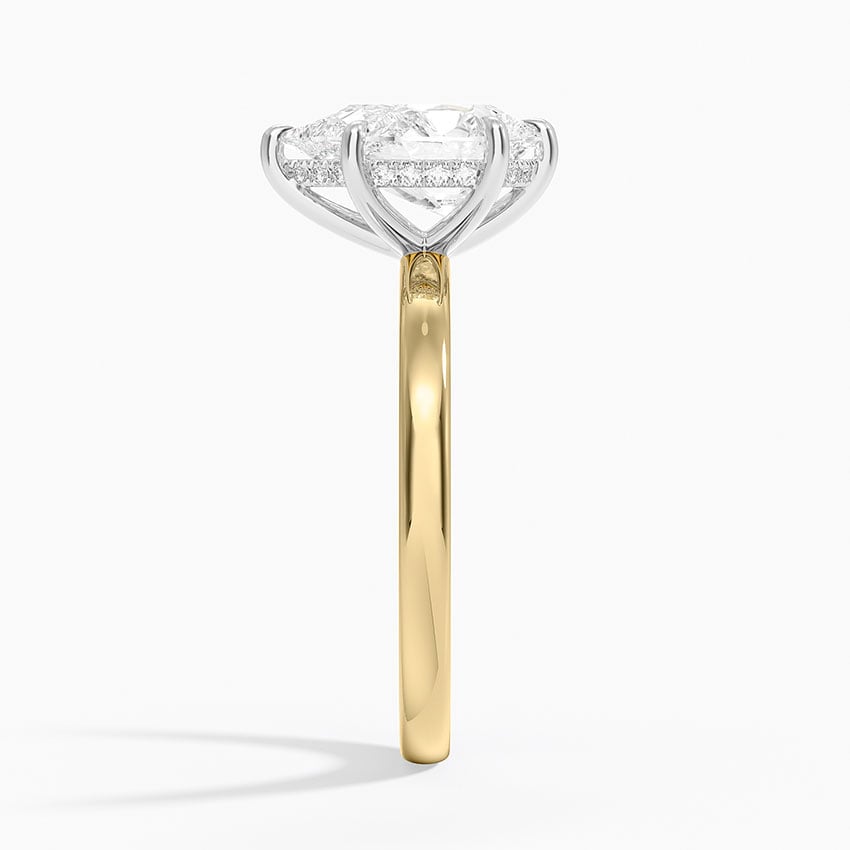 Platinum Mixed Metal Audrey 2mm Diamond Ring - Pear Center Stone