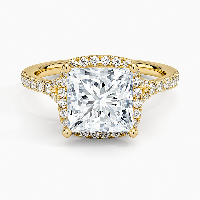 Joy Half Coverage Diamond Ring - Princess Cut Center Stone