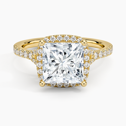 Joy Half Coverage Diamond Ring - Princess Cut Center Stone