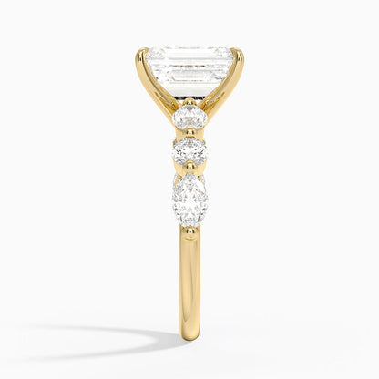Grand Versailles Diamond Ring - Emerald Cut Center Stone