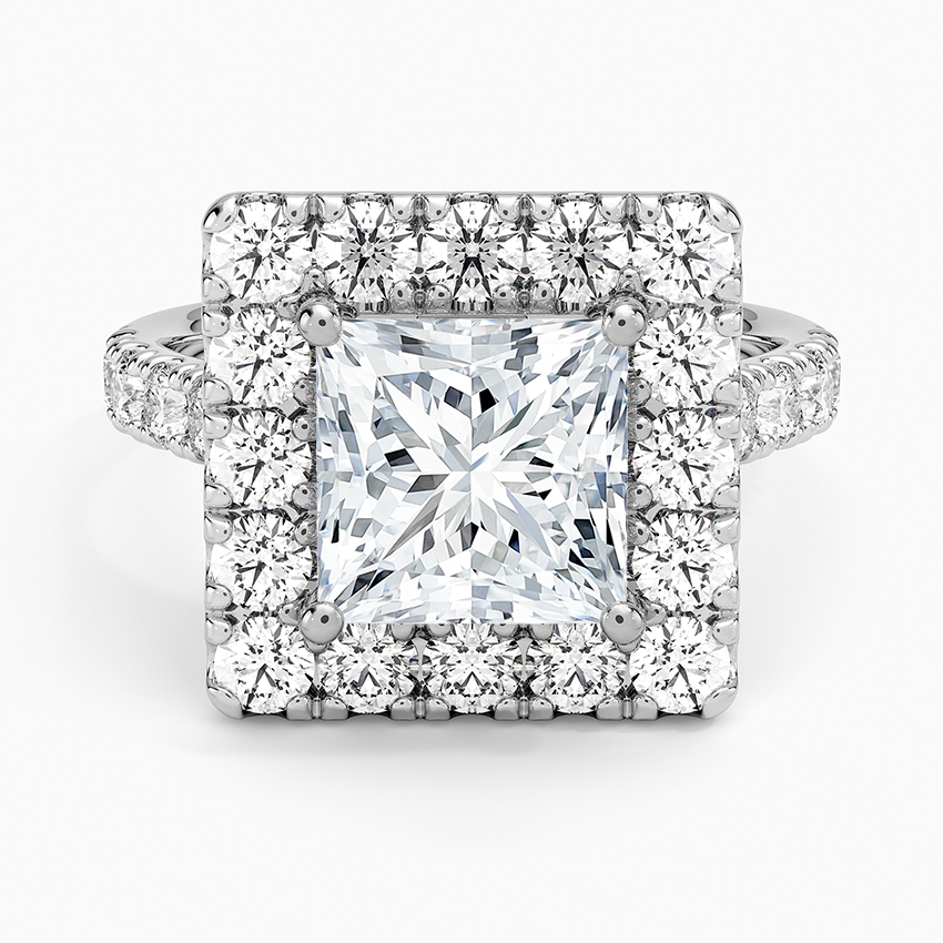 Adele Halo Diamond Ring - Princess Cut Center Stone