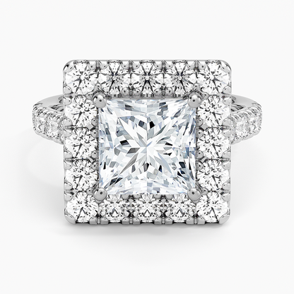 Adele Halo Diamond Ring - Princess Cut Center Stone