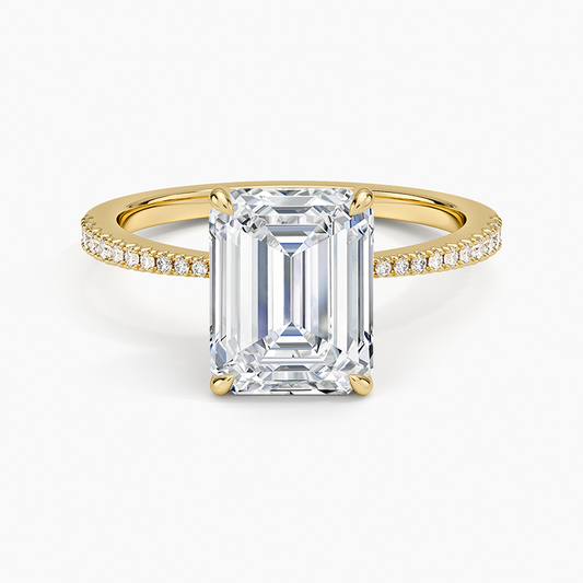 Elena Diamond Ring - Emerald Cut Center Stone
