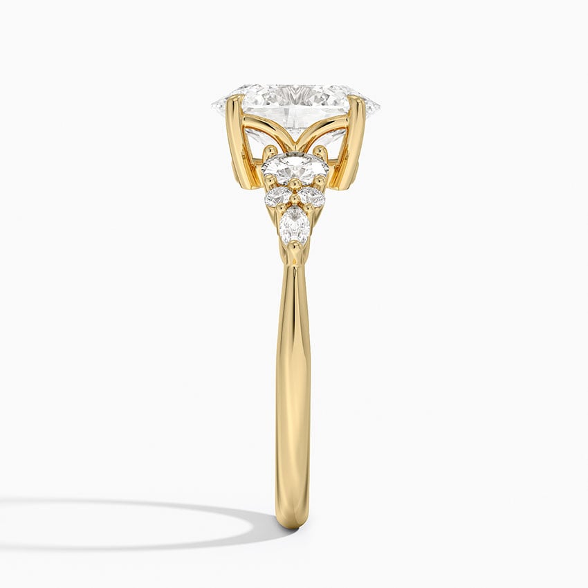 Nadia Three Stone Diamond Ring - Oval Center Stone