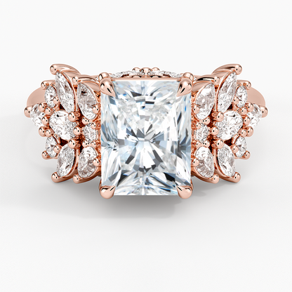 Grand Nadia Diamond Ring - Radiant Cut Center Stone