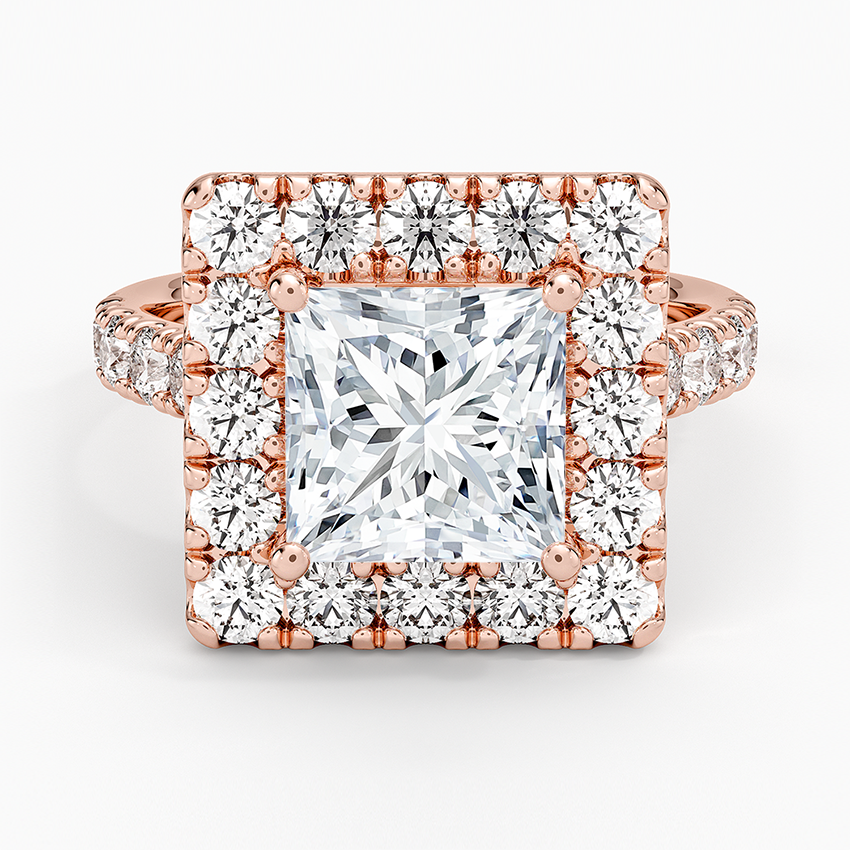 Adele Halo Diamond Ring - Princess Cut Center Stone