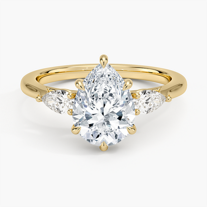Opera Perfect Fit Diamond Ring - Pear Center Stone