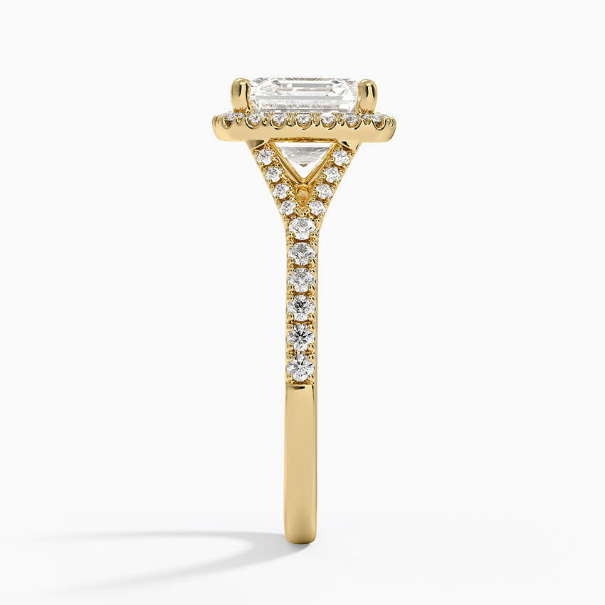 Joy Half Coverage Diamond Ring - Asscher Cut Center Stone