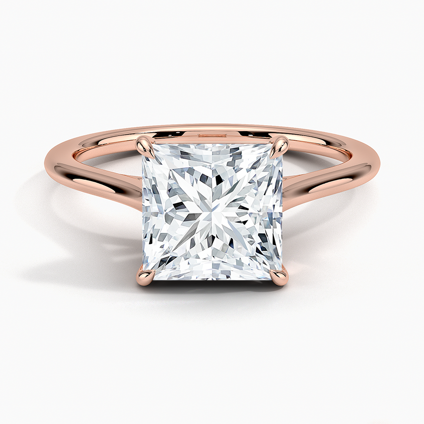 1.4mm Provence Solitaire Ring - Princess Cut Center Stone