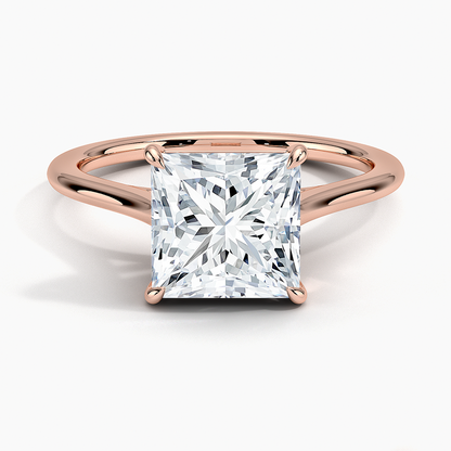 1.4mm Provence Solitaire Ring - Princess Cut Center Stone