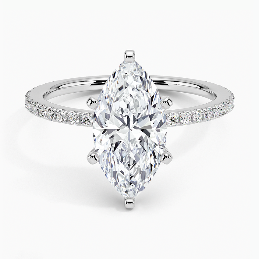 Ballad Three-Quarter Coverage Diamond Ring (1/4 ct. tw.) - Marquise Center Stone