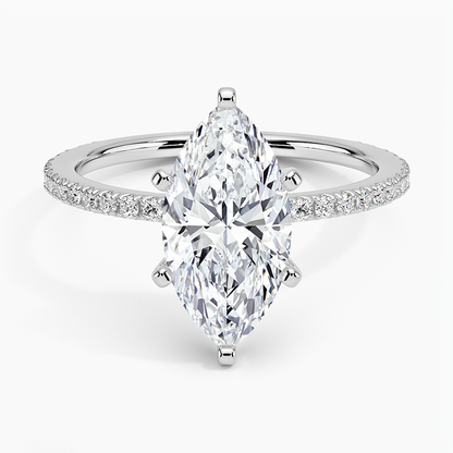 Ballad Three-Quarter Coverage Diamond Ring (1/4 ct. tw.) - Marquise Center Stone