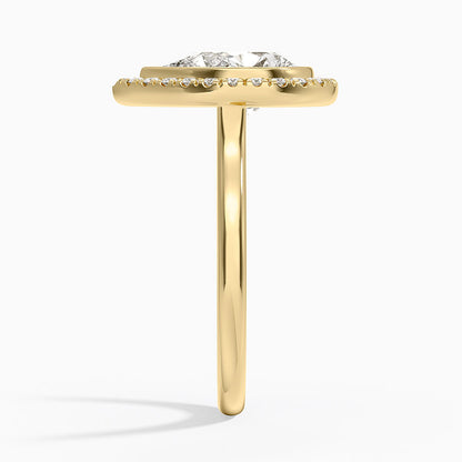 Bezel Halo Diamond Ring (1/4 ct. tw.) - Pear Center Stone