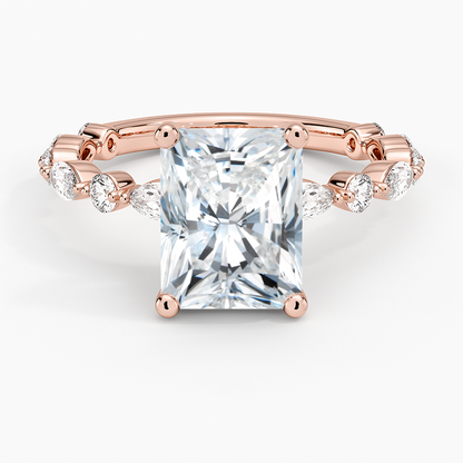 Versailles Three-Quarter Coverage Diamond Ring (1/2 ct. tw.) - Radiant Cut Center Stone