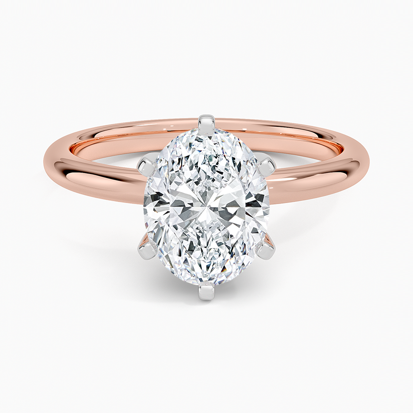 Comfort Fit 2mm Six-Prong Solitaire Ring - Oval Center Stone