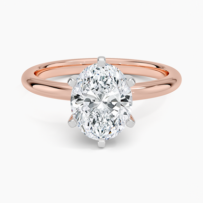 Comfort Fit 2mm Six-Prong Solitaire Ring - Oval Center Stone