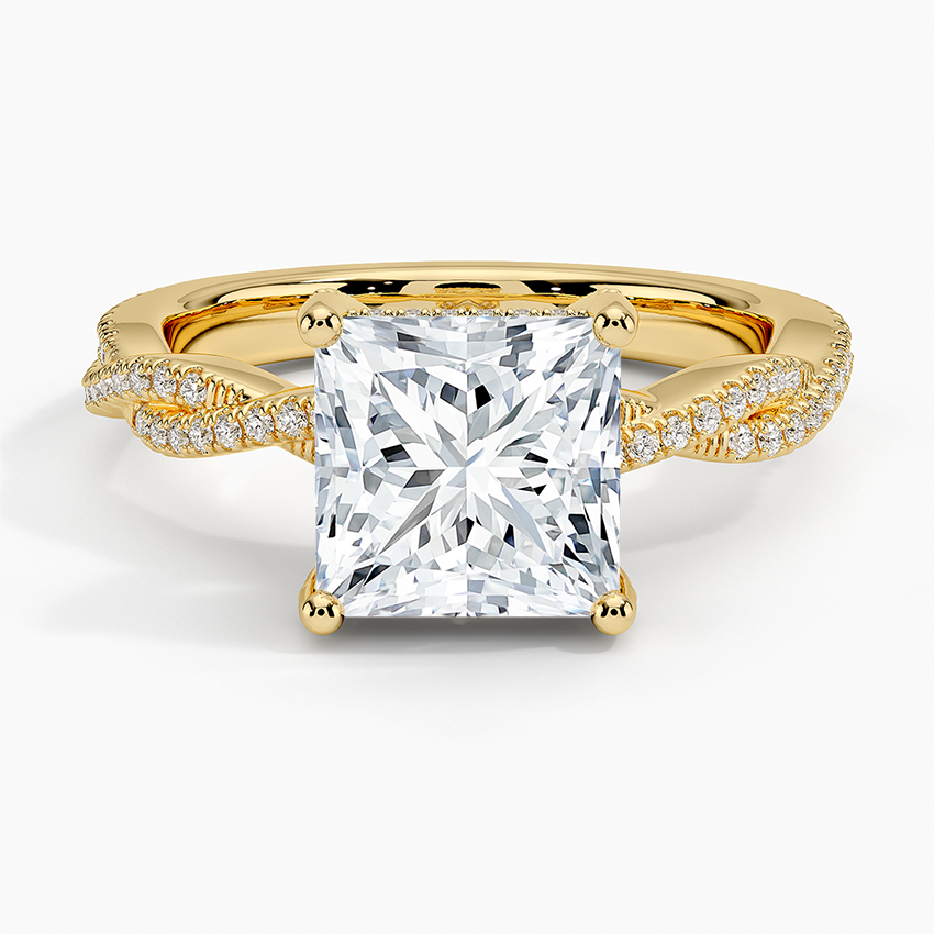 Adorned Luxe Petite Twisted Vine Diamond Ring - Princess Cut Center Stone