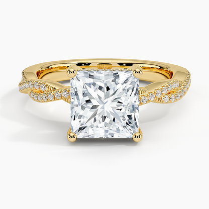 Adorned Luxe Petite Twisted Vine Diamond Ring - Princess Cut Center Stone