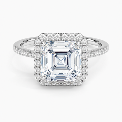 Cambria Halo Diamond Ring - Asscher Cut Center Stone