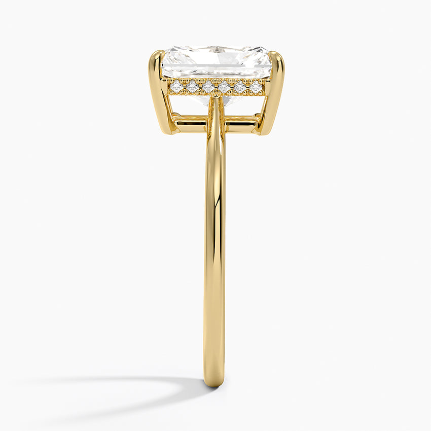 Elle Hidden Halo Diamond Ring - Radiant Cut Center Stone