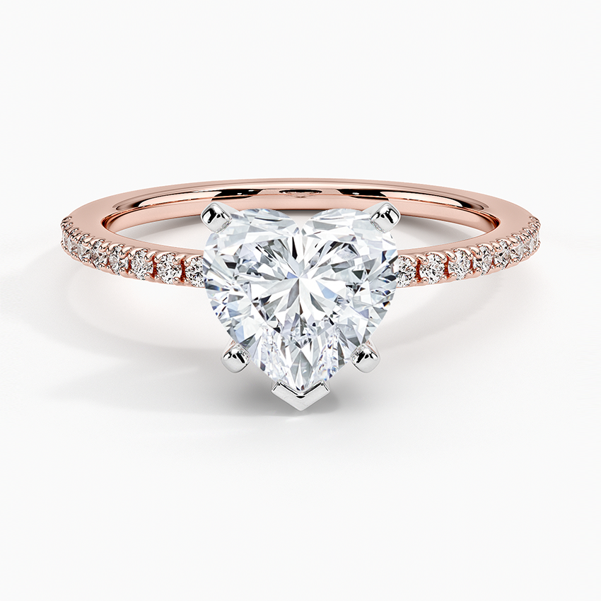 Ballad Half Coverage Diamond Ring (1/8 ct. tw.) - Heart Center Stone