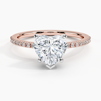 Ballad Half Coverage Diamond Ring (1/8 ct. tw.) - Heart Center Stone