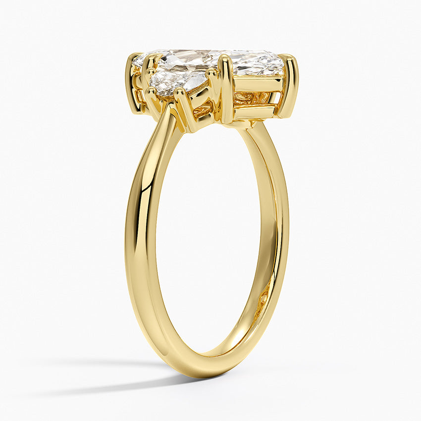 Half Moon Three Stone Diamond Ring (1/4 ct. tw.) - Marquise Center Stone