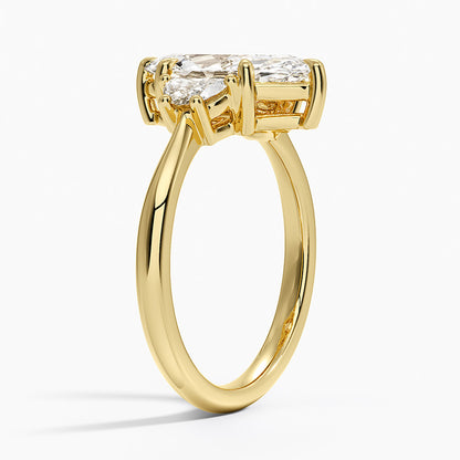 Half Moon Three Stone Diamond Ring (1/4 ct. tw.) - Marquise Center Stone