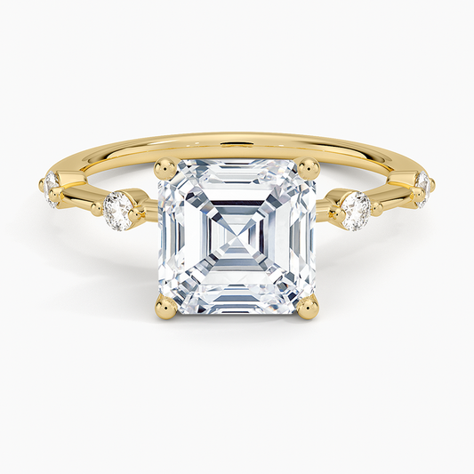 Aimee 1.4mm Diamond Ring - Asscher Cut Center Stone