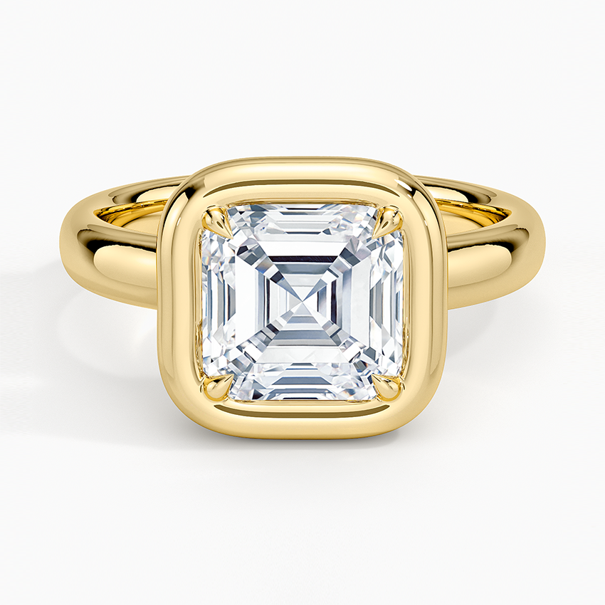 Andrea Bezel Prong Ring - Asscher Cut Center Stone