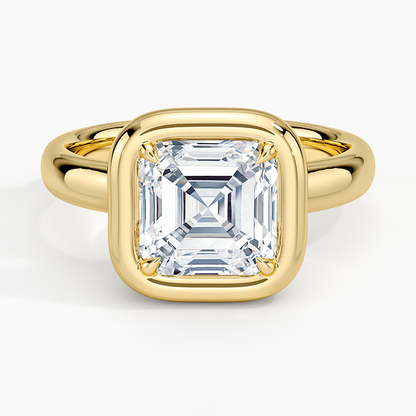 Andrea Bezel Prong Ring - Asscher Cut Center Stone