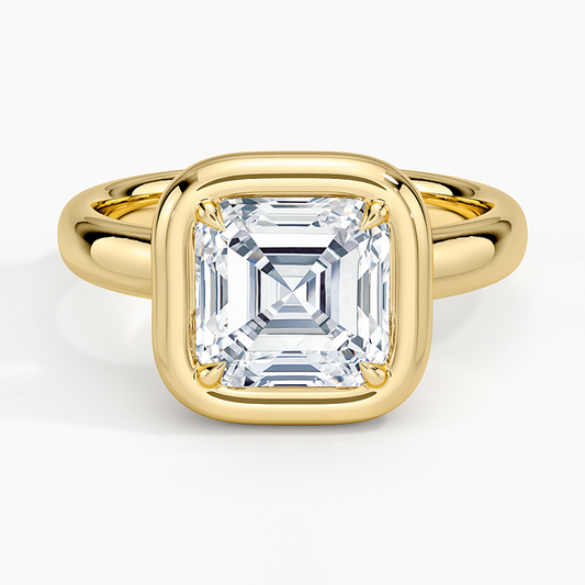 Andrea Bezel Prong Ring - Asscher Cut Center Stone