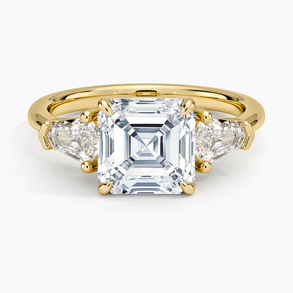 Shield Cut Three Stone Diamond Ring (1/2 ct. tw.) - Asscher Cut Center Stone