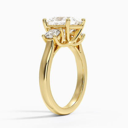 Petite Three Stone Trellis Diamond Ring (1/3 ct. tw.) - Princess Cut Center Stone