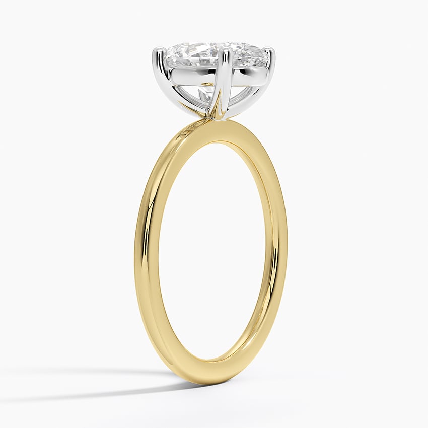 Platinum Mixed Metal Perfect Fit Solitaire Ring - Oval Center Stone