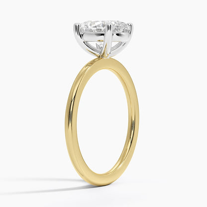 Platinum Mixed Metal Perfect Fit Solitaire Ring - Oval Center Stone