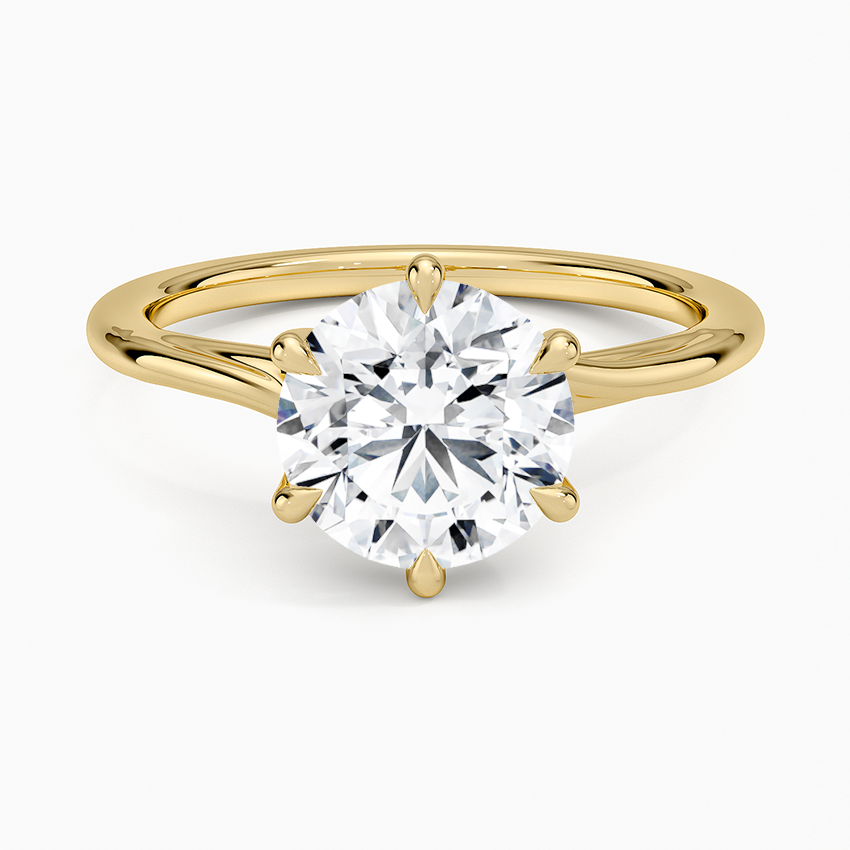 Delilah Twist Solitaire Ring - Round Cut Center Stone