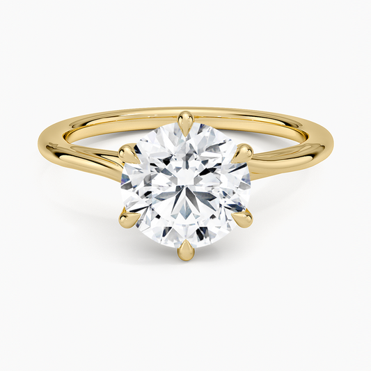 Delilah Twist Solitaire Ring - Round Cut Center Stone