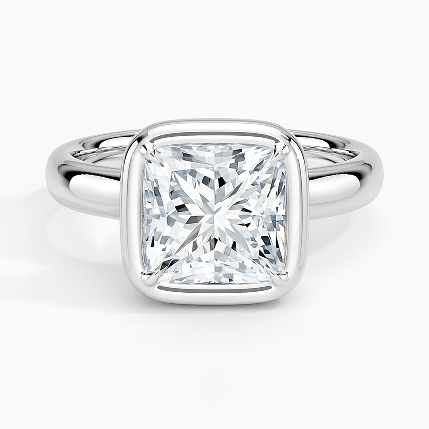 Andrea Bezel Prong Ring - Princess Cut Center Stone
