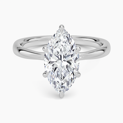 Freesia 2.7mm Solitaire Ring - Marquise Center Stone