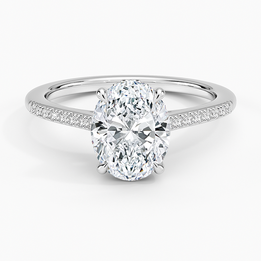Lissome Half Coverage Diamond Ring - Oval Center Stone