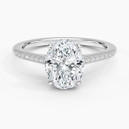 Lissome Half Coverage Diamond Ring - Oval Center Stone