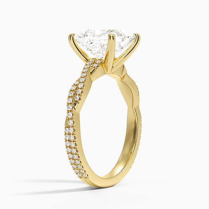 Petite Luxe Twisted Vine Diamond Ring (1/4 ct. tw.) - Princess Cut Center Stone
