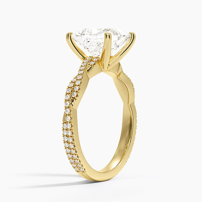Petite Luxe Twisted Vine Diamond Ring (1/4 ct. tw.) - Princess Cut Center Stone