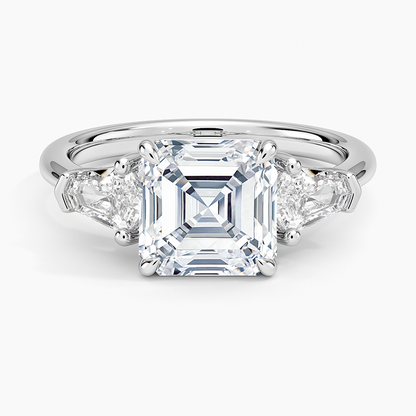 Shield Cut Three Stone Diamond Ring (1/2 ct. tw.) - Asscher Cut Center Stone
