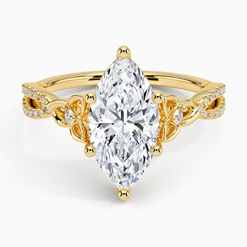 Luxe Celtic Love Knot Diamond Ring - Marquise Cut Center Stone