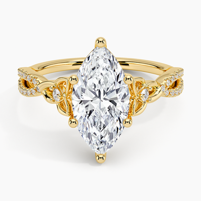 Luxe Celtic Love Knot Diamond Ring - Marquise Cut Center Stone
