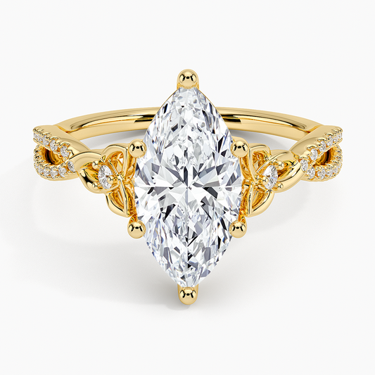 Luxe Celtic Love Knot Diamond Ring - Marquise Cut Center Stone